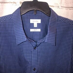 Calvin Klein Slim Fit Infinite Cool Non-Iron Dress shirt | Blue | Men’s XL